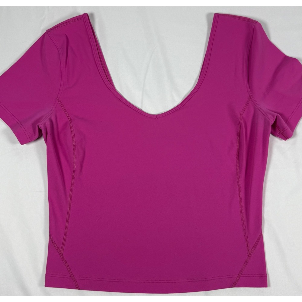 Lululemon Align T-Shirt Magenta Pink Scoop Neck Short Sleeve Yoga Top Size 4
